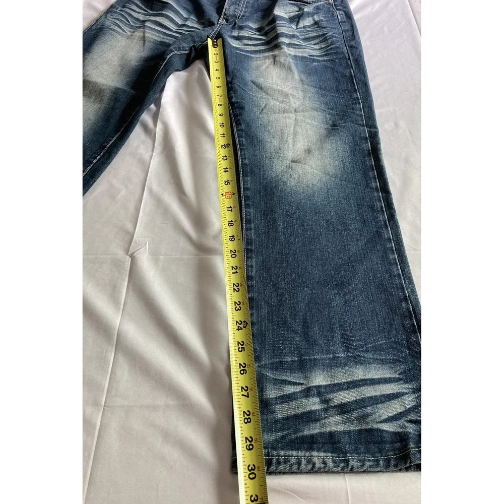 Vtg Ecko Unltd Jeans Men 36x30 Blue Denim 714 Straight Distressed Faded Wash Y2K